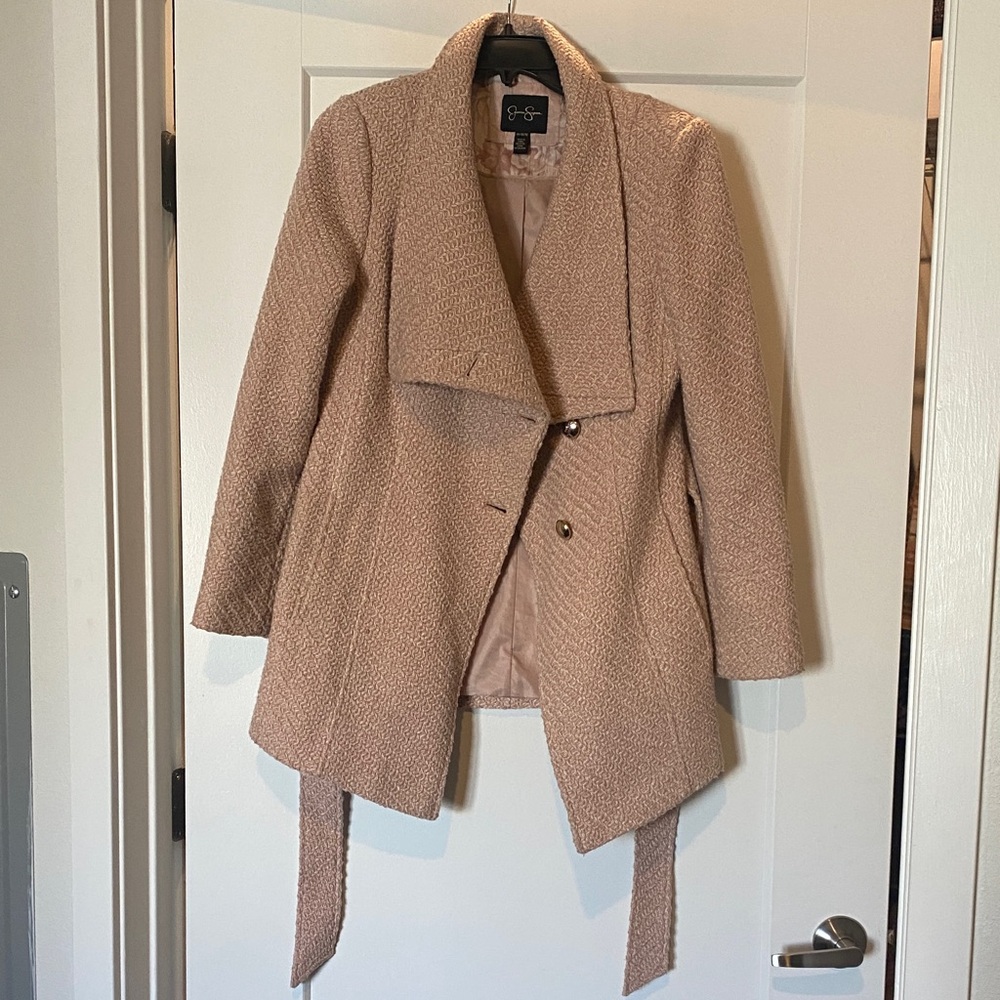 Jessica Simpson Textured Beige Trench Coat